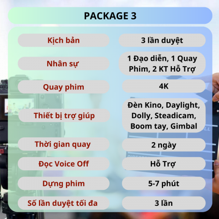 Sản xuất video clip, TVC, phim doanh nghiệp Gói 3